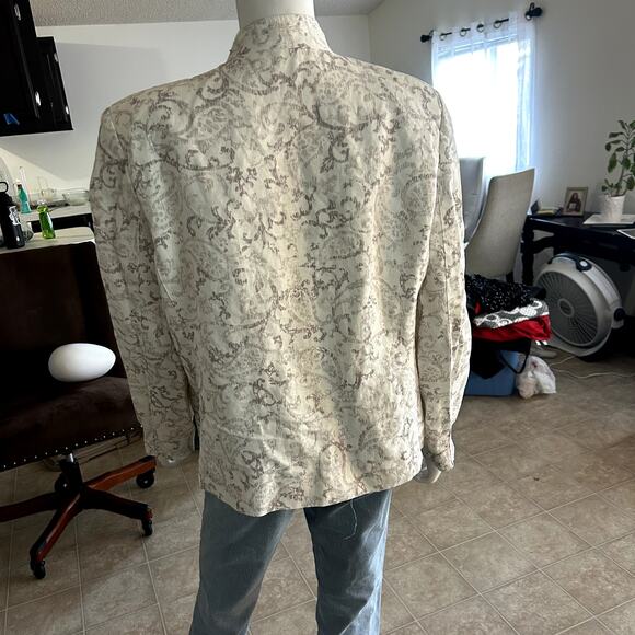 Alfred Dunner Womens Zip-up Jacket. Gray & White Print - Picture 4 of 13